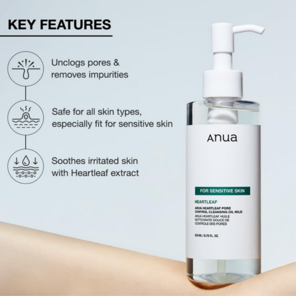 Anua Heartleaf Pore Control Cleansing Oil MILD 200ml - Image 2