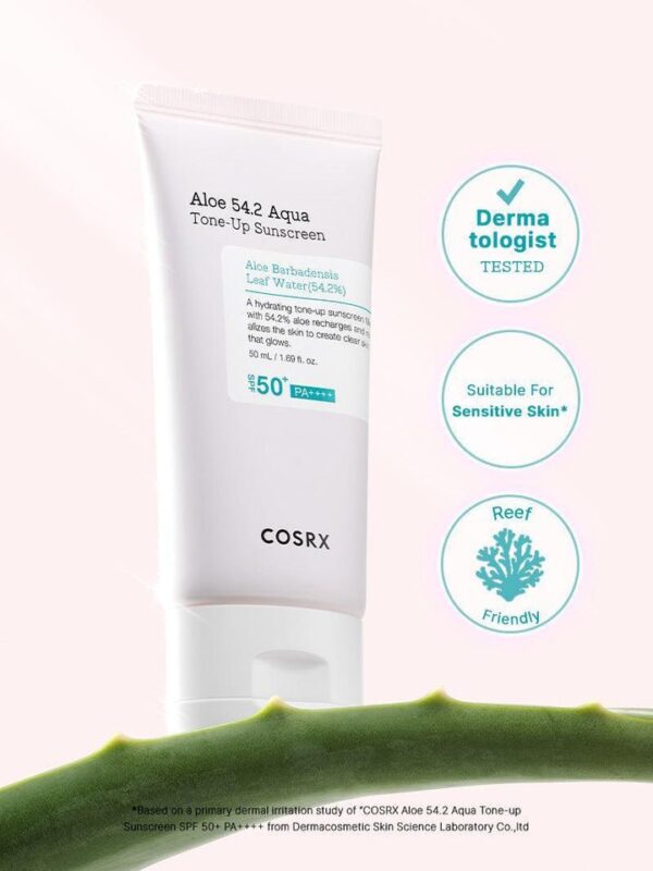 COSRX Aloe 54.2 Aqua Tone-Up Sunscreen SPF 50+ 50ml - Image 3